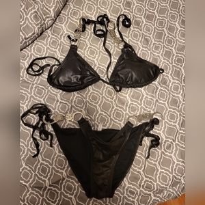 Black bikini with hand cuffs